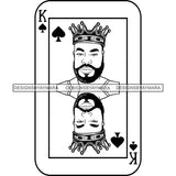 Ace King Man Royalty Blackjack Casino Card Game Attractive Black Man Bearded Hipster Male Guy Hombre Macho Manly SVG Files For Cutting