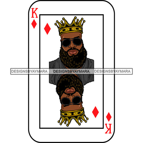 Ace King Man Royalty Blackjack Casino Card Game Attractive Black Man Bearded Hipster Male Guy Hombre Macho Manly SVG Files For Cutting