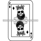 Ace King Man Royalty Blackjack Casino Card Game Attractive Black Man Bearded Hipster Male Guy Hombre Macho Manly SVG Files For Cutting