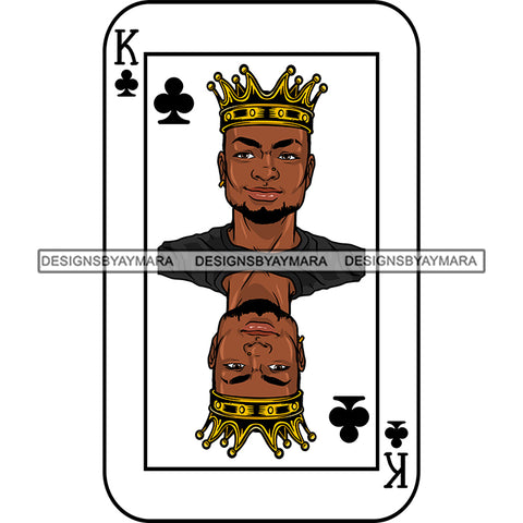 Ace King Man Royalty Blackjack Casino Card Game Attractive Black Man Bearded Hipster Male Guy Hombre Macho Manly SVG Files For Cutting