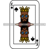 Ace King Man Royalty Blackjack Casino Card Game Attractive Black Man Bearded Hipster Male Guy Hombre Macho Manly SVG Files For Cutting