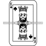 Ace King Man Royalty Blackjack Casino Card Game Attractive Black Man Bearded Hipster Male Guy Hombre Macho Manly SVG Files For Cutting