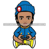 Teenager Boy Sitting Floor Playing Video Game Concentrated Focus Illustration SVG JPG PNG Vector Clipart Cricut Silhouette Cut Cutting