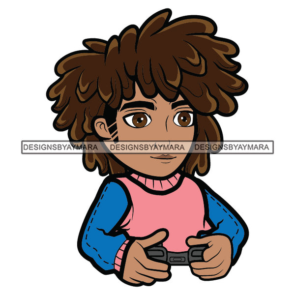 Teenager Boy Playing Video Game Having Fun Competitive Entertainment Illustration SVG JPG PNG Vector Clipart Cricut Silhouette Cut Cutting