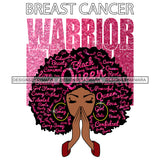 Bundle 4 Afro Woman Praying God Says I'm Phenomenally Black Breast Cancer Warrior  Melanin Queen SVG Files For Cutting and More!