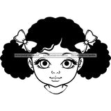 Adorable Baby Girl Afro Puff Child Kids Children Infant Toddler Innocent Love Cute Childhood, Happy Joy Smile SVG JPG PNG Vector Clipart Cricut Silhouette Cut Cutting
