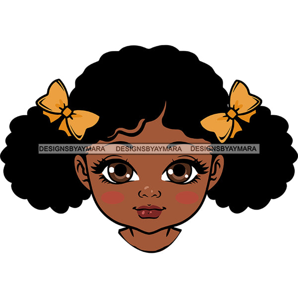 Adorable Baby Girl Afro Puff Child Kids Children Infant Toddler Innocent Love Cute Childhood, Happy Joy Smile SVG JPG PNG Vector Clipart Cricut Silhouette Cut Cutting