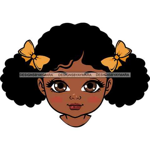 Adorable Baby Girl Afro Puff Child Kids Children Infant Toddler Innocent Love Cute Childhood, Happy Joy Smile SVG JPG PNG Vector Clipart Cricut Silhouette Cut Cutting