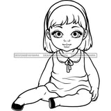 Adorable Baby Girl Child Kids Children Infant Toddler Innocent Love Cute Childhood Happy Joy Smile SVG JPG PNG Vector Clipart Cricut Silhouette Cut Cutting