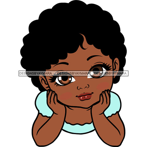 Adorable Baby Girl Hand In Face Child Kids Children Infant Toddler Innocent Hand In Face Love Cute Childhood Happy Joy Smile SVG JPG PNG Vector Clipart Cricut Silhouette Cut Cutting