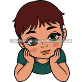 Adorable Baby Boy Hand In Face Child Kids Children Infant Toddler Innocent Hand In Face Love Cute Childhood Happy Joy Smile SVG JPG PNG Vector Clipart Cricut Silhouette Cut Cutting