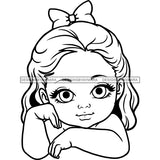 Adorable Baby Girl Hand In Face Child Kids Children Infant Toddler Innocent Hand In Face Love Cute Childhood Happy Joy Smile SVG JPG PNG Vector Clipart Cricut Silhouette Cut Cutting