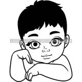 Adorable Baby Boy Hand In Face Child Kids Children Infant Toddler Innocent Hand In Face Love Cute Childhood Happy Joy Smile SVG JPG PNG Vector Clipart Cricut Silhouette Cut Cutting