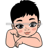 Adorable Baby Boy Hand In Face Child Kids Children Infant Toddler Innocent Hand In Face Love Cute Childhood Happy Joy Smile SVG JPG PNG Vector Clipart Cricut Silhouette Cut Cutting