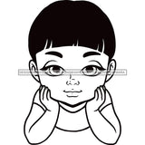 Adorable Baby Boy Asian Child Kids Children Infant Toddler Hand In Face Innocent Love Cute Childhood Happy Joy Smile SVG JPG PNG Vector Clipart Cricut Silhouette Cut Cutting