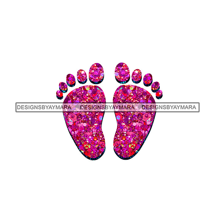 Glitter 2024 baby footprints