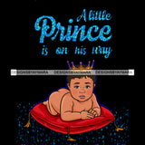 A Little Prince Is On His Way Gold Crown On Red Pillow  JPG PNG  Clipart Cricut Silhouette Cut Cutting