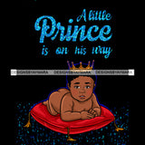 A Little Prince Is On His Way Gold Crown On Red Pillow  JPG PNG  Clipart Cricut Silhouette Cut Cutting