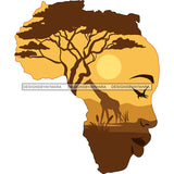 Africa In A Face Black Woman Safari  JPG  PNG Clipart Cricut Silhouette Cut Cutting