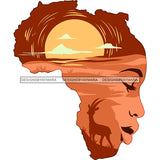Africa In A Face Black Woman Safari   JPG  PNG Clipart Cricut Silhouette Cut Cutting