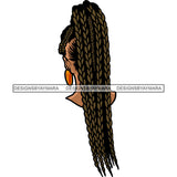 African American Woman Locus Long Hairstyle Design Element Bald Head Vector White Background African American Woman Hairstyle SVG JPG PNG Vector Clipart Cricut Silhouette Cut Cutting