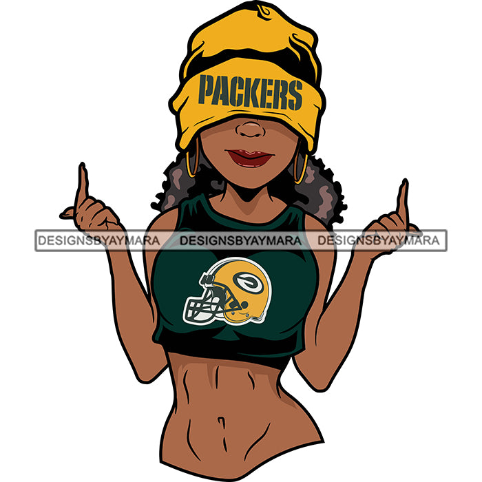 Green Bay Packers. Silhouette Of Professional American Football