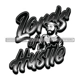 Sexy Black Man Hustle Quote Confident Watch Hat Long Sleeve T-shirt Fashion Style B/W SVG JPG PNG Vector Clipart Cricut Silhouette Cut Cutting