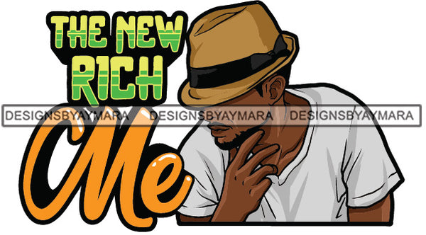 Sexy Black Man Hustle Quote Retro Hat Short Sleeve T-Shirt Fashion Style SVG JPG PNG Vector Clipart Cricut Silhouette Cut Cutting