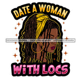 Pretty Afro Woman Jamaican Pride Love Locs Hairstyle White Background SVG JPG PNG Vector Clipart Cricut Silhouette Cut Cutting