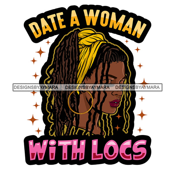 Pretty Afro Woman Jamaican Pride Love Locs Hairstyle White Background SVG JPG PNG Vector Clipart Cricut Silhouette Cut Cutting