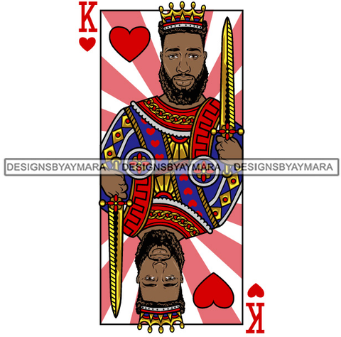 Ace King Man Royalty Blackjack Casino Card Game Attractive Black Man Bearded Hipster Male Guy Hombre Macho Manly SVG Files For Cutting