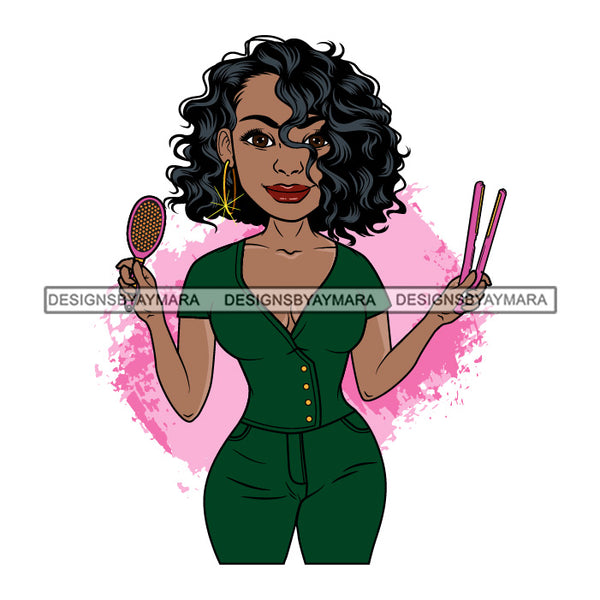 Bundle 5 Lola Beauty Salon Make Up Artist Business Owner Element Logo Melanin African American Woman Black Girl Magic SVG JPG PNG Layered Cutting Files For Silhouette Cricut and More