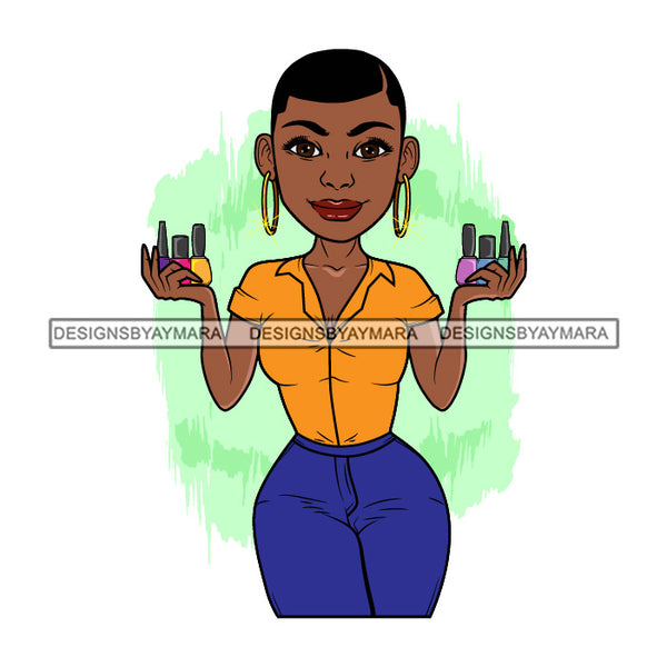 Bundle 5 Lola Beauty Salon Make Up Artist Business Owner Element Logo Melanin African American Woman Black Girl Magic SVG JPG PNG Layered Cutting Files For Silhouette Cricut and More