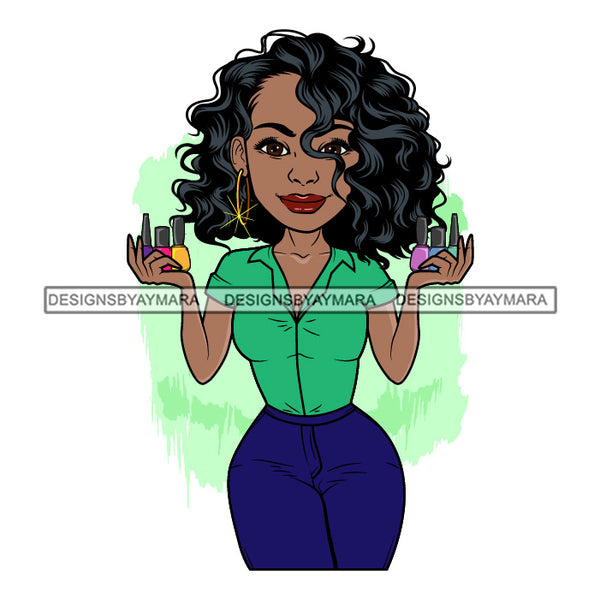 Bundle 5 Lola Beauty Salon Make Up Artist Business Owner Element Logo Melanin African American Woman Black Girl Magic SVG JPG PNG Layered Cutting Files For Silhouette Cricut and More