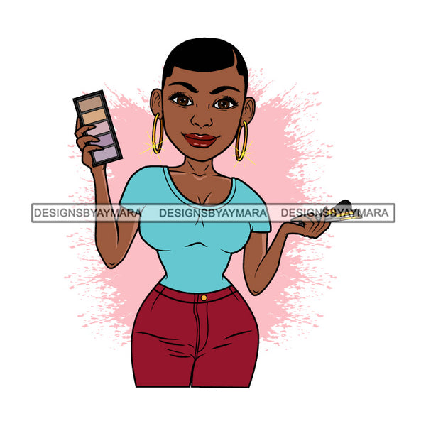 Bundle 5 Lola Beauty Salon Make Up Artist Business Owner Element Logo Melanin African American Woman Black Girl Magic SVG JPG PNG Layered Cutting Files For Silhouette Cricut and More