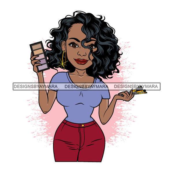 Bundle 5 Lola Beauty Salon Make Up Artist Business Owner Element Logo Melanin African American Woman Black Girl Magic SVG JPG PNG Layered Cutting Files For Silhouette Cricut and More