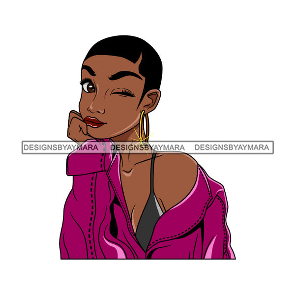 Bundle 5 Afro Beautiful Lola Hand In Face Queen Boss Lady Black Woman Nubian Melanin Popping SVG Cutting Files For Silhouette Cricut and More