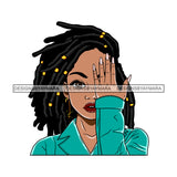 Bundle 5 Afro Lola Queen Boss Lady Covering Face With Hand Black Girl Magic Nubian Melanin Popping  SVG Cutting Files For Silhouette Cricut and More
