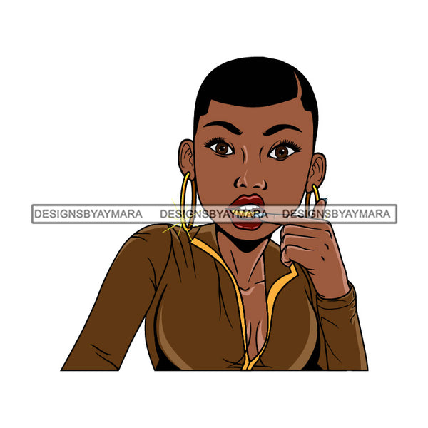 Bundle 5 Afro Lola Queen Boss Lady Showing Gold Teeth Grill Fashion Hustler Black Girl Magic Nubian Melanin Popping  SVG Cutting Files For Silhouette Cricut and More
