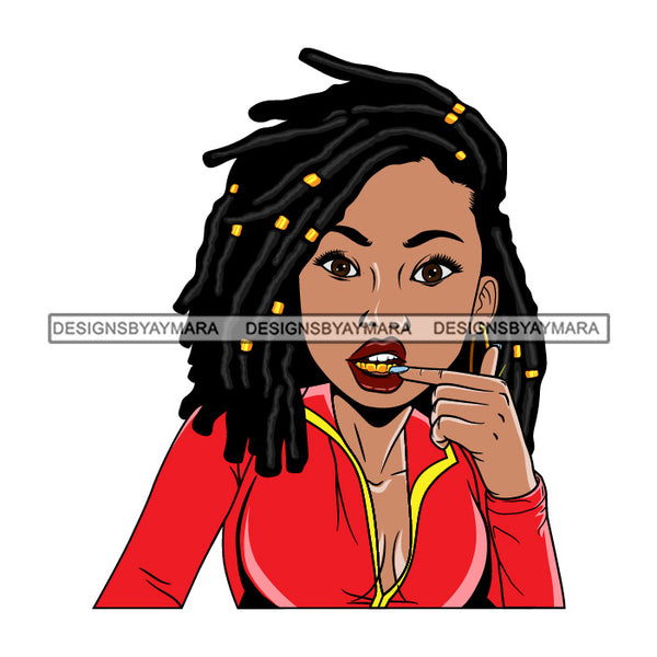 Bundle 5 Afro Lola Queen Boss Lady Showing Gold Teeth Grill Fashion Hustler Black Girl Magic Nubian Melanin Popping  SVG Cutting Files For Silhouette Cricut and More