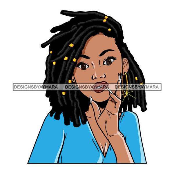 Bundle 5 Afro Beautiful Lola Hand In Her Face Queen Boss Lady Black Woman Nubian Melanin Popping SVG Cutting Files For Silhouette Cricut and More