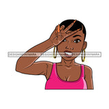 Bundle 5 Afro Beautiful Lola Peace Sign Emotion Queen Boss Lady Black Woman Nubian Melanin Popping SVG Cutting Files For Silhouette Cricut and More