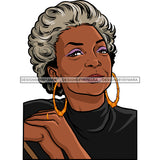 Adult Woman Older Lady Classy Mature Elderly Grey Hair Pretty Grandma SVG Cutting Files For Silhouette Cricut and More!