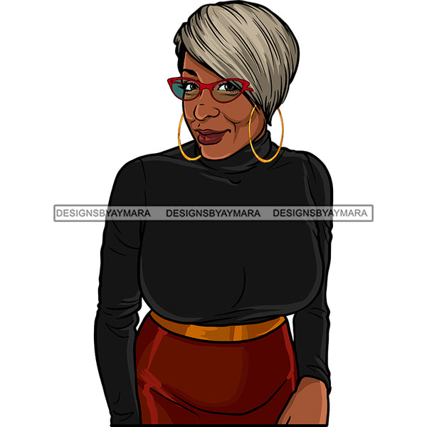 Adult Woman Older Lady Classy Mature Elderly Grey Hair Beautiful Grandma SVG Cutting Files For Silhouette Cricut and More!