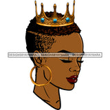 Bundle 4 Afro Woman Queen Gold Crown Melanin Nubian African American Women SVG PNG JPG Cutting Files For Cricut Silhouette and More!