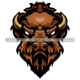 Buffalo Head Bull Wild Animal Mammal Angry Domestic Taurus Horned Mascot Strength Power Designs For T-Shirt and Other Products SVG PNG JPG Cutting Files For Silhouette Cricut and More!