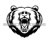 Bear Growling Scary Mammal Aggressive Animal Danger Power Strength Mascot SVG PNG JPG Cut Files For Silhouette Cricut and More!