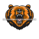 Bear Head Mascot Growling Fear Danger Scary Animal Mammal Wildlife SVG PNG JPG Cut Files For Silhouette Cricut and More!