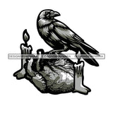Raven Heart Dead Death Candles Dark Tattoo Ideas SVG PNG JPG Cut Files For Silhouette Cricut and More!