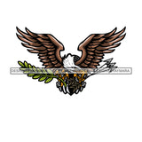 Eagle Flying USA Mascot Branch Symbol Wings SVG PNG JPG Cut Files For Silhouette Cricut and More!
